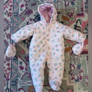 Baby Disney 12M Pink Snowsuit with mittens